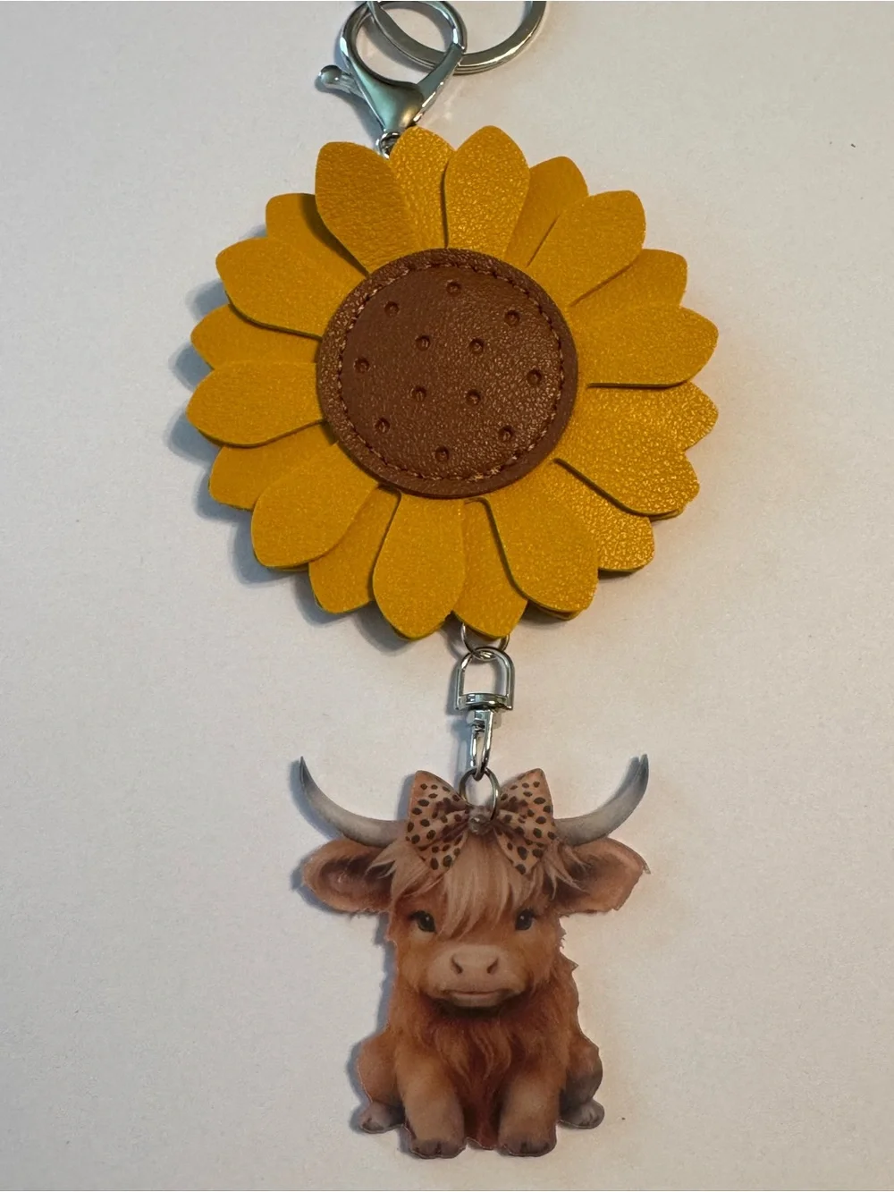 Handmade sunflower keychain